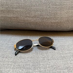 No brand | Women’s oval sunglasses with gold frames